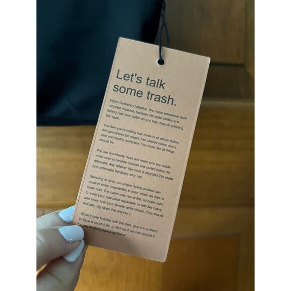 NWT Girlfriend Collective Women's Paloma Racerback Long Sports Bra Black Size XS - Picture 7 of 13